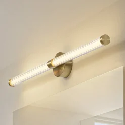 Lucande LED-væglampe Melisa, guld, 90 cm, CCT, IP44
