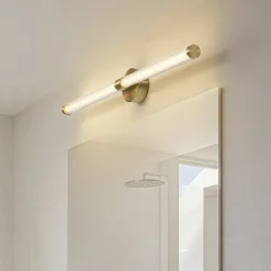 Lucande LED-væglampe Melisa, guld, 90 cm, CCT, IP44