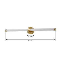 Lucande LED-væglampe Melisa, guld, 90 cm, CCT, IP44