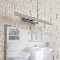 Lucande LED-væglampe til badeværelset Julie, 46 cm, krom, metal, IP44