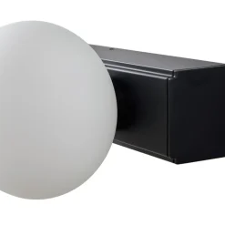 Lucande LED-væglampe til badeværelset Myrra, sort, glas, 60 cm, IP44