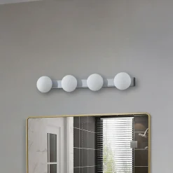 Lucande LED-væglampe til badeværelset Myrra, krom, glas, 60 cm, IP44