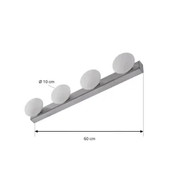 Lucande LED-væglampe til badeværelset Myrra, krom, glas, 60 cm, IP44