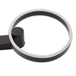 Lucande LED-væglampe Yekta, direkte, sort, dæmpbar