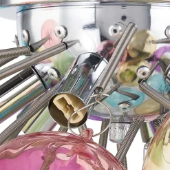 Lucande loftlampe Diborah, farvet, glas, Ø 50 cm, G9