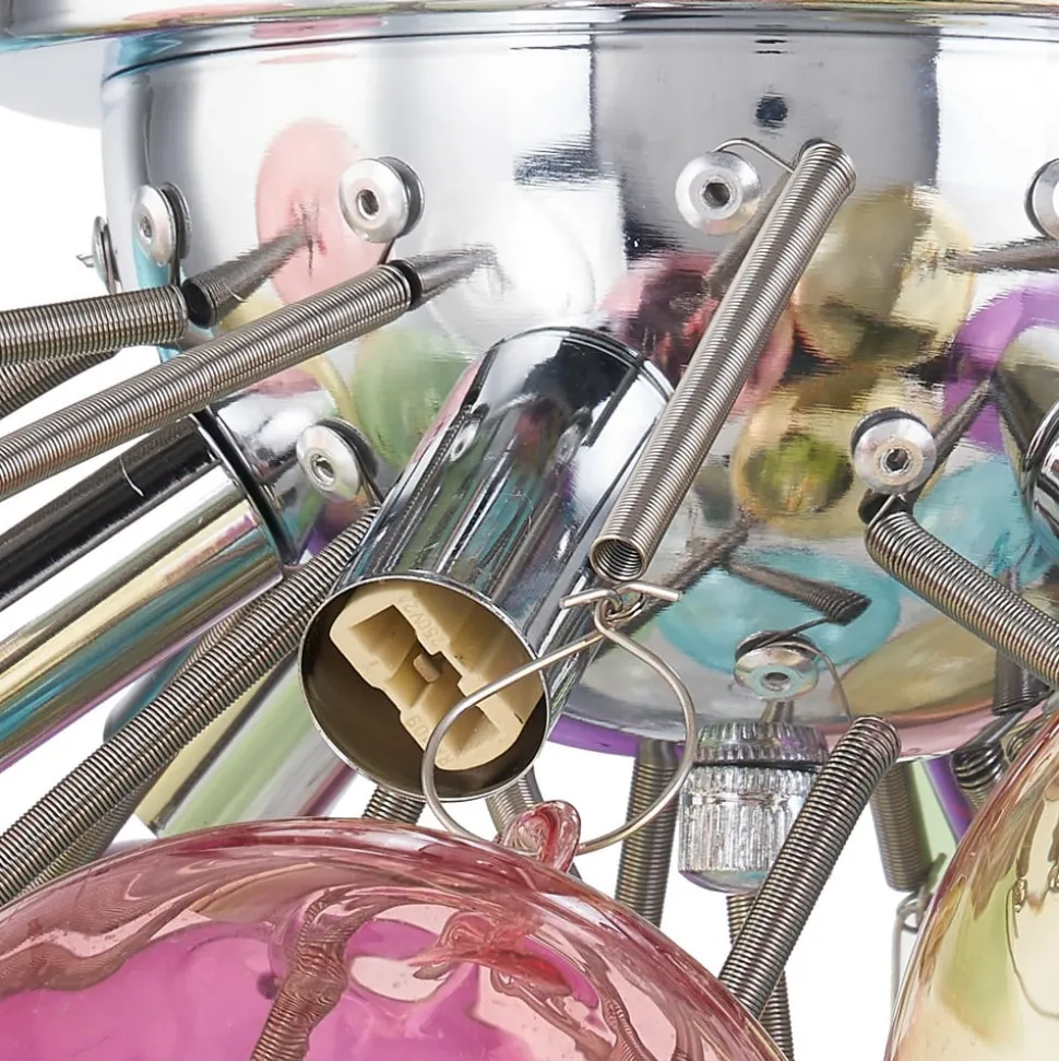 Lucande loftlampe Diborah, farvet, glas, Ø 50 cm, G9