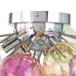 Lucande loftlampe Diborah, farvet, glas, Ø 50 cm, G9