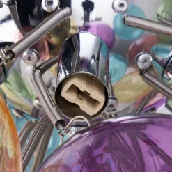 Lucande loftlampe Diborah, farvet, glas, Ø 50 cm, G9