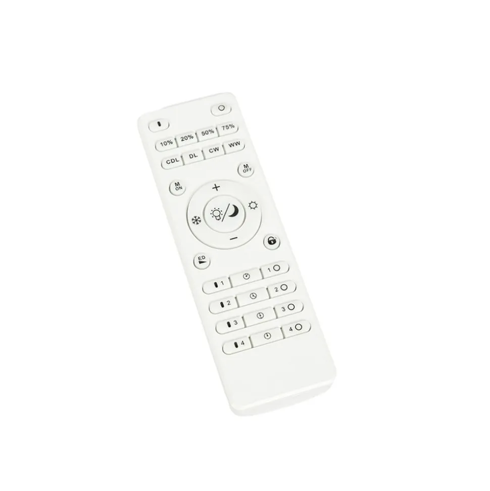 Lucande loftlampe Joren, 52 cm, træ, CCT, fjernbetjening