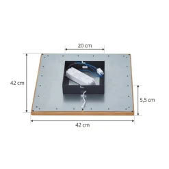 Lucande loftlampe Joren, 42 cm, træ, CCT, fjernbetjening