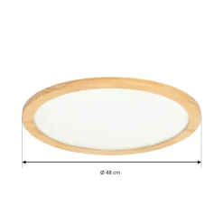 Lucande loftlampe Joren, Ø 48 cm, træ, CCT, fjernbetjening