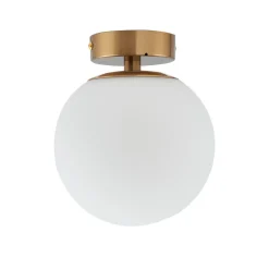 Lucande loftslampe Bidolo, messingfarvet, glas, 15 cm, IP44