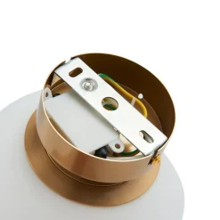 Lucande loftslampe Bidolo, messingfarvet, glas, 15 cm, IP44