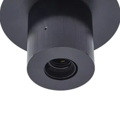 Lucande loftslampe Eirian, 1-lys, sort, glas, E27