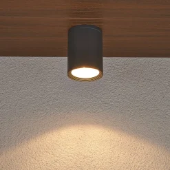 Lucande loftspot Minna, antracit, 14 cm, IP54, E27