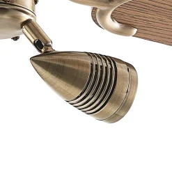 Lucande loftventilator med lys Anariki, lydløs, messing