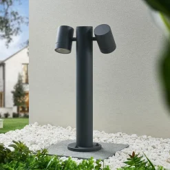 Lucande Maloney sokkellampe, 50 cm, antracit, IP54