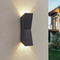 Lucande Maniela LED udendørs væglampe, op/ned