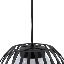 Lucande Marrin udendørs hængelampe, sort, metal, Ø 31 cm