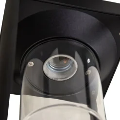 Lucande Milanka udendørs væglampe, sort, aluminium, 43 cm