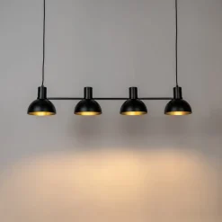 Lucande Mostrid hængelampe, sort, 4 lyskilder