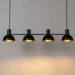 Lucande Mostrid hængelampe, sort, 4 lyskilder