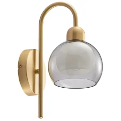 Lucande Mylah væglampe med glasskærm, messing