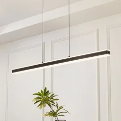 Lucande Pendolo LED-hængelampe, sort, aluminium, 120 cm