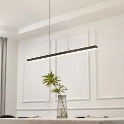 Lucande Pendolo LED-hængelampe, sort, aluminium, 120 cm