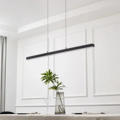 Lucande Pendolo LED-hængelampe, sort, aluminium, 120 cm
