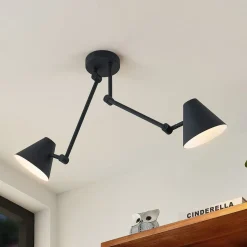 Lucande Phina loftlampe i sort, 2 lyskilder