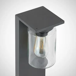 Lucande Semka vejlampe, 65 cm, antracit, glas, aluminium