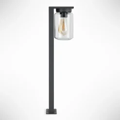 Lucande Semka vejlampe, 65 cm, antracit, glas, aluminium