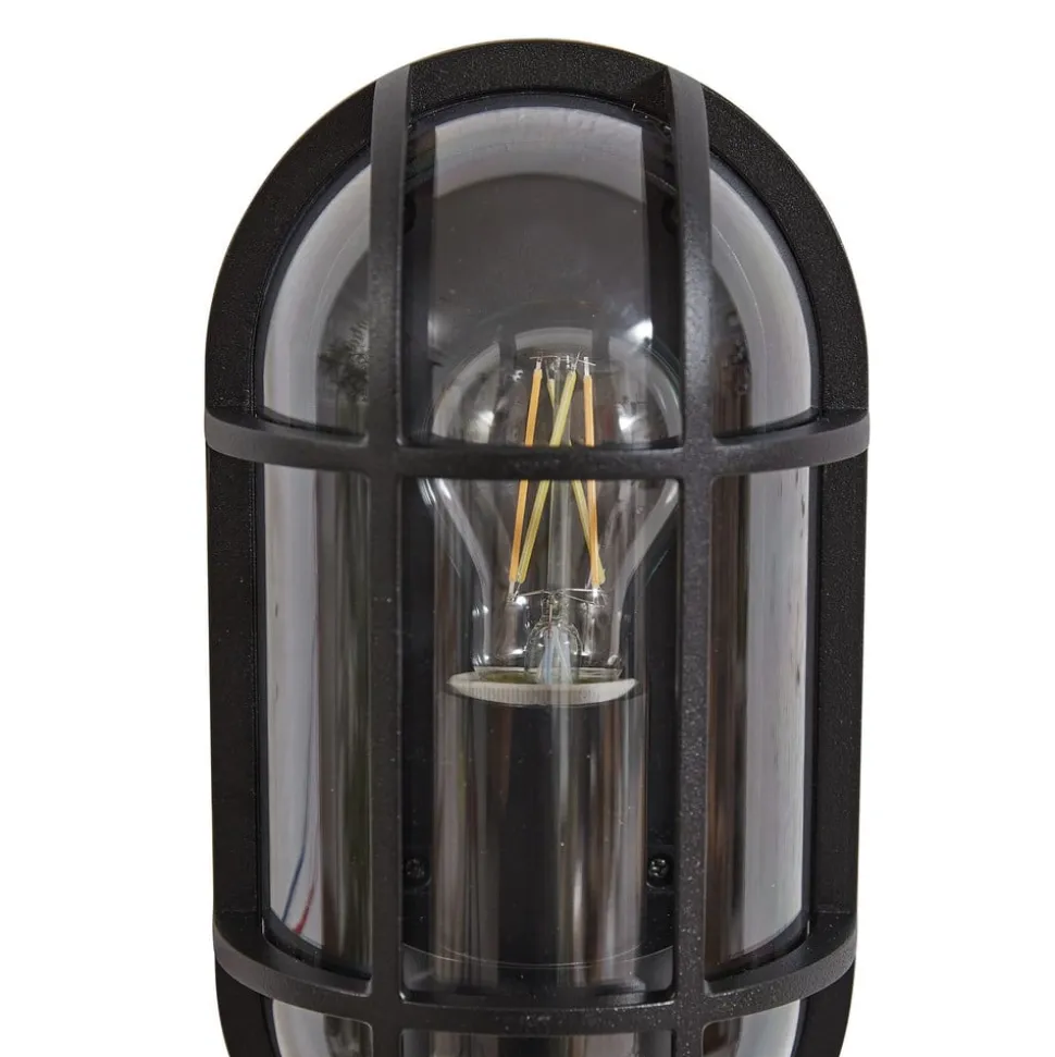 Lucande Serine udendørs væglampe, 27,1 cm, sort, aluminium