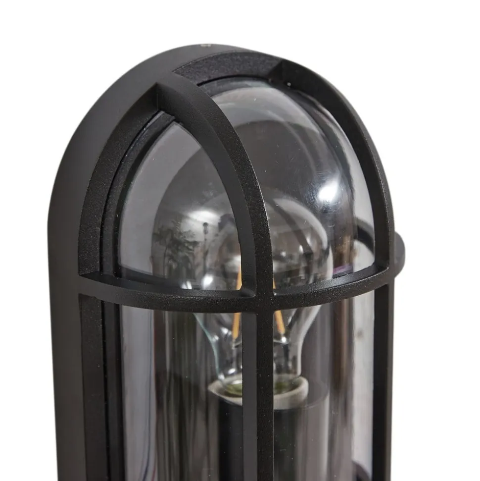 Lucande Serine udendørs væglampe, 27,1 cm, sort, aluminium