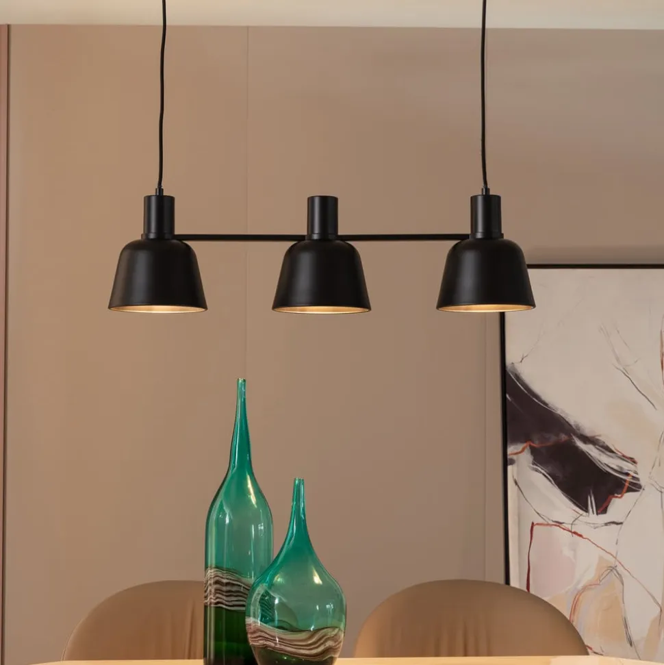 Lucande Servan hængelampe, sort, 3 lyskilder