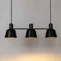 Lucande Servan hængelampe, sort, 3 lyskilder
