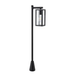 Lucande Siveta vejlampe, 100 cm høj, sort, E27, IP65