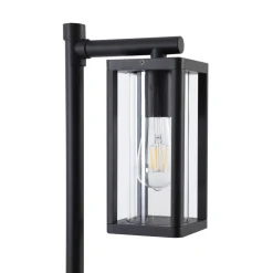Lucande Siveta vejlampe, 100 cm høj, sort, E27, IP65