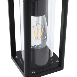 Lucande Siveta vejlampe, 100 cm høj, sort, E27, IP65