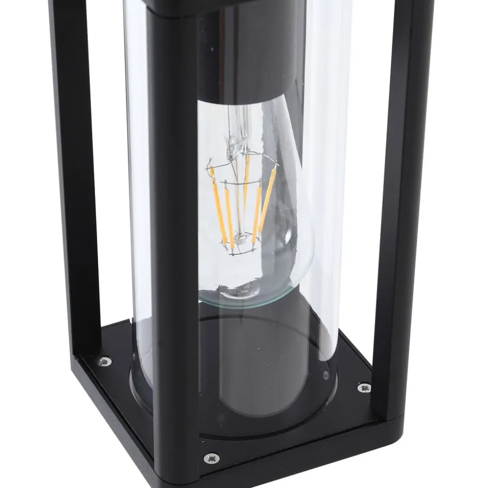 Lucande Siveta vejlampe, 100 cm høj, sort, E27, IP65