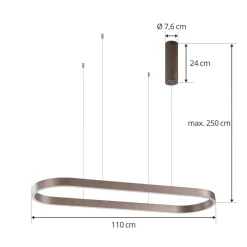Lucande Smart LED-hængelampe Melinay, kaffe, CCT, Tuya