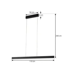 Lucande Smart LED-hængelampe Mylosh, sort, CCT, Tuya