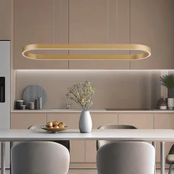 Lucande Smart LED-hængelampe Melinay, guld, CCT, Tuya