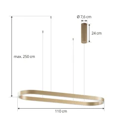 Lucande Smart LED-hængelampe Melinay, guld, CCT, Tuya