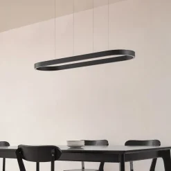 Lucande Smart LED-hængelampe Melinay, sort, CCT, Tuya