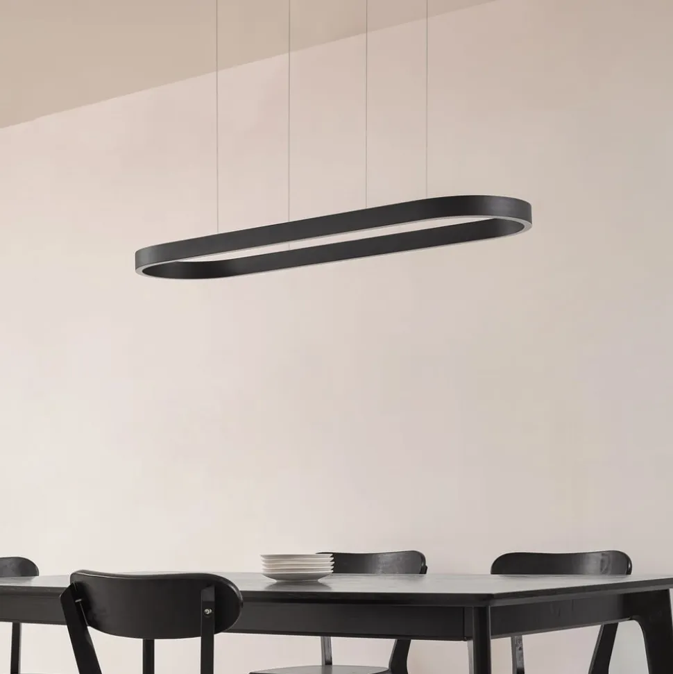 Lucande Smart LED-hængelampe Melinay, sort, CCT, Tuya