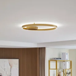 Lucande Smart LED-loftslampe Moise, guld, CCT, Tuya