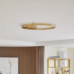 Lucande Smart LED-loftslampe Moise, guld, CCT, Tuya