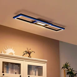 Lucande Smart LED-loftslampe Tjado 115 cm sort RGB CCT